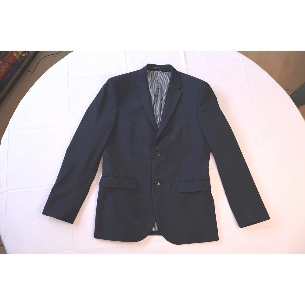 H&M Slim Fit Mens 38R Navy Blue Sport Coat